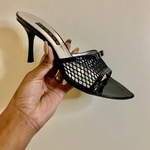 NWOT Steven by Steve Madded Black Fish Net Mules